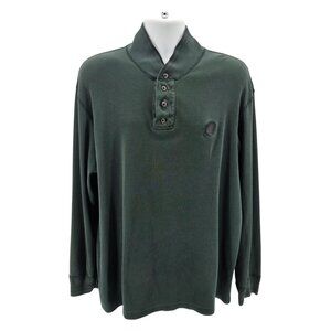 Vintage Polo Sport Ralph Lauren Mens XXL Sweater Sportsman Henley Green Knit